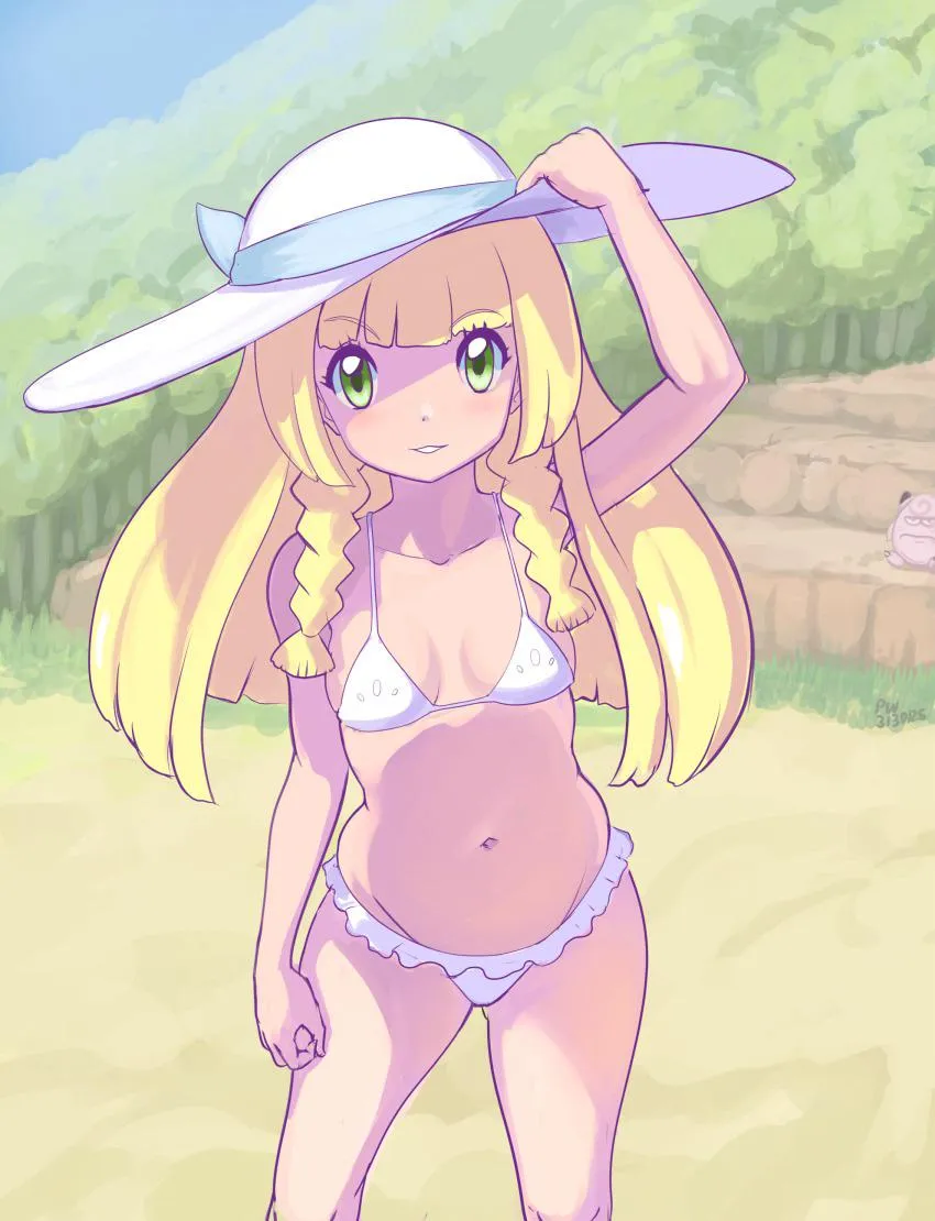 Lillie in her swimsuit
