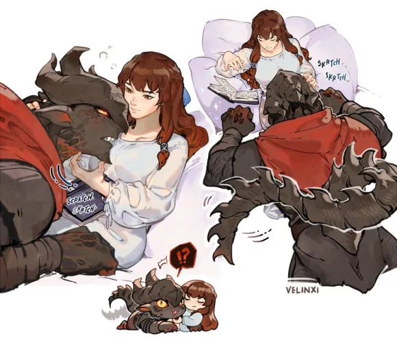 Some sfw head scritches :3 (Velinxi)