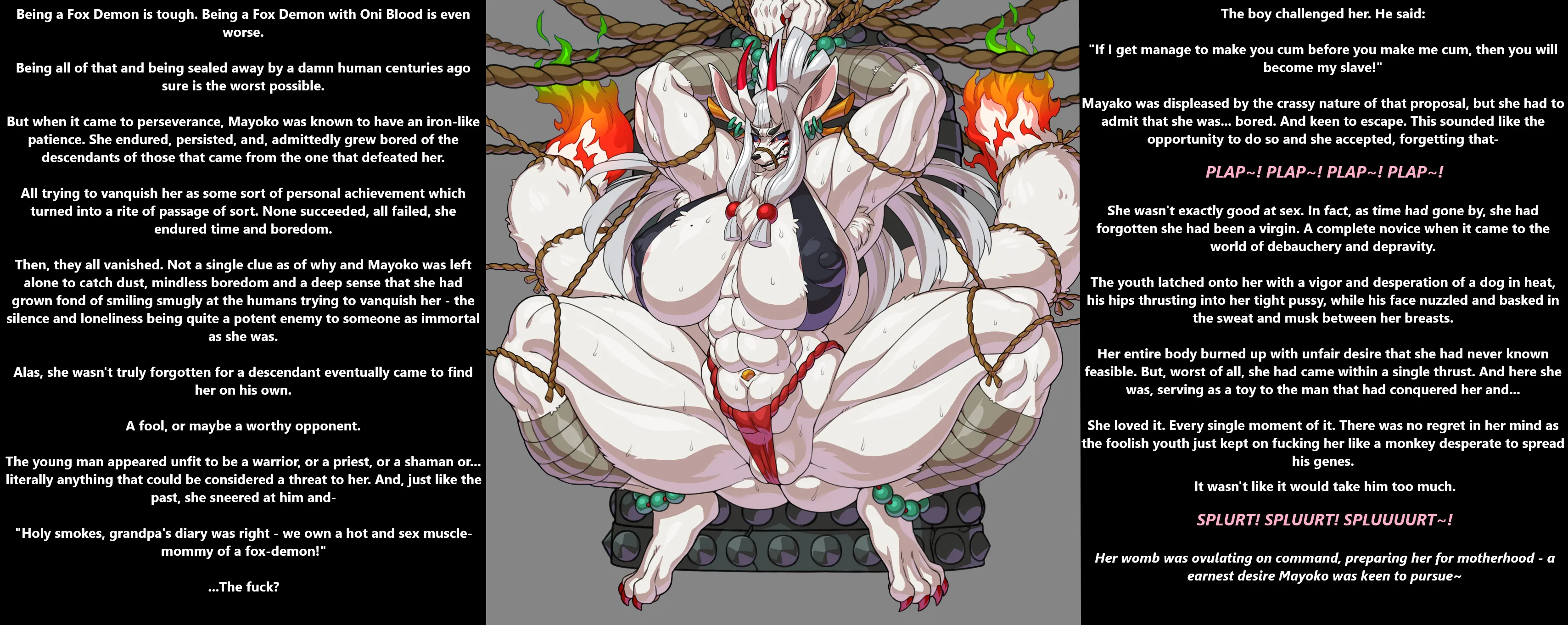 [MxF] Demoness Mayoko's Defeat [Muscular Anthro] [Big Sub Small Dom] [Breeding] [Challenge] [Human'D!] [Credits in Comment]