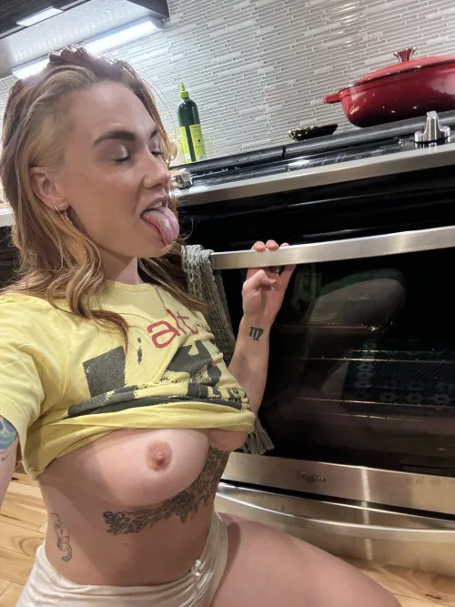 Breakfast is ready! (It's actually my tits)