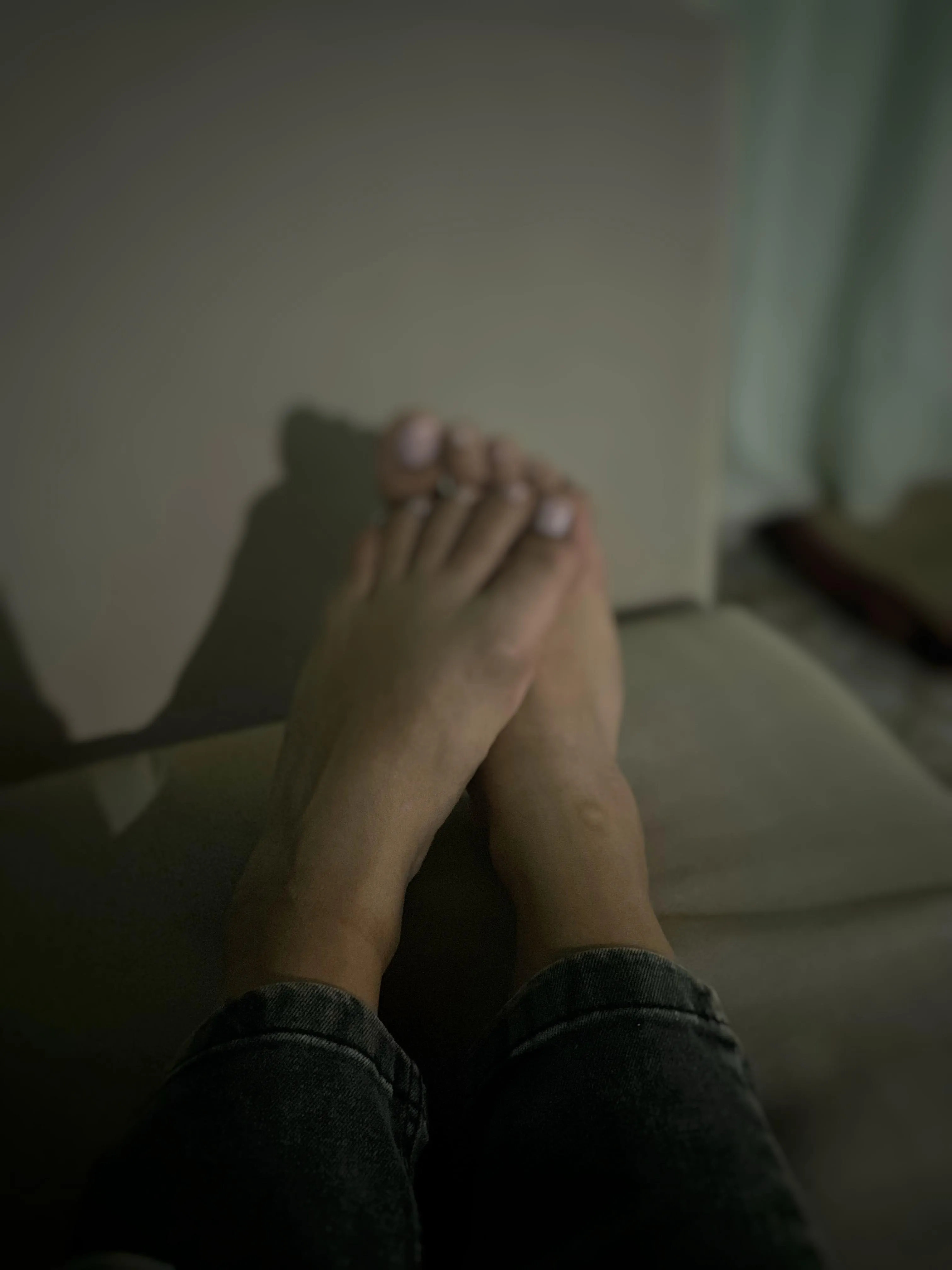 • Enjoying a break with my bare feet.