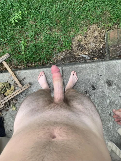 Outside naked in the middle of the day 🤭