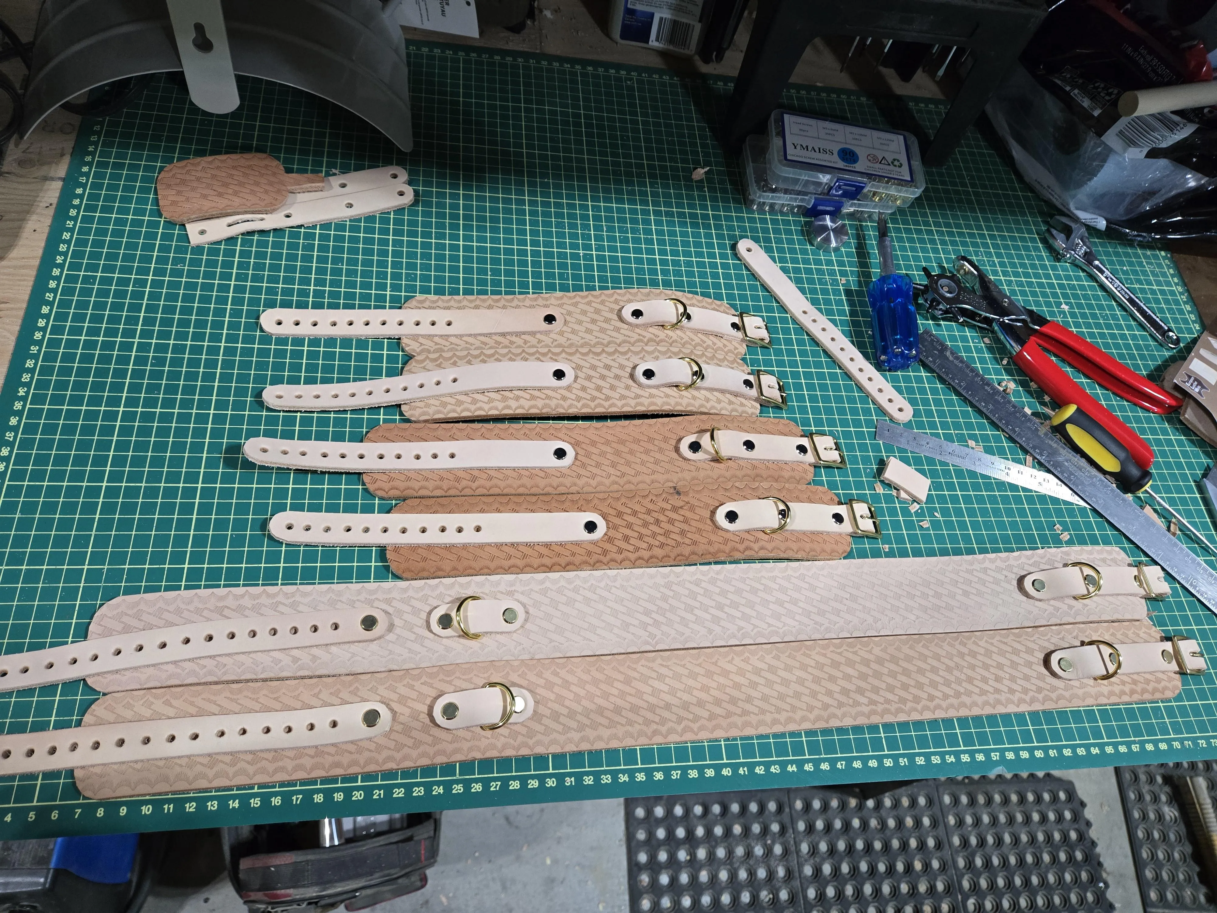 Still waiting on dye in the mail, but couldn't wait to assemble the new restraints