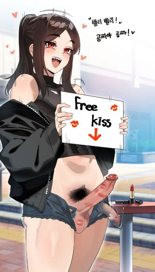 [TF4A] In this country exhibitionism is legal if you carry a permit. Why not make it fun with my “Free Kiss” sign for my first time. 20 Y/O - Limitless - Switch.