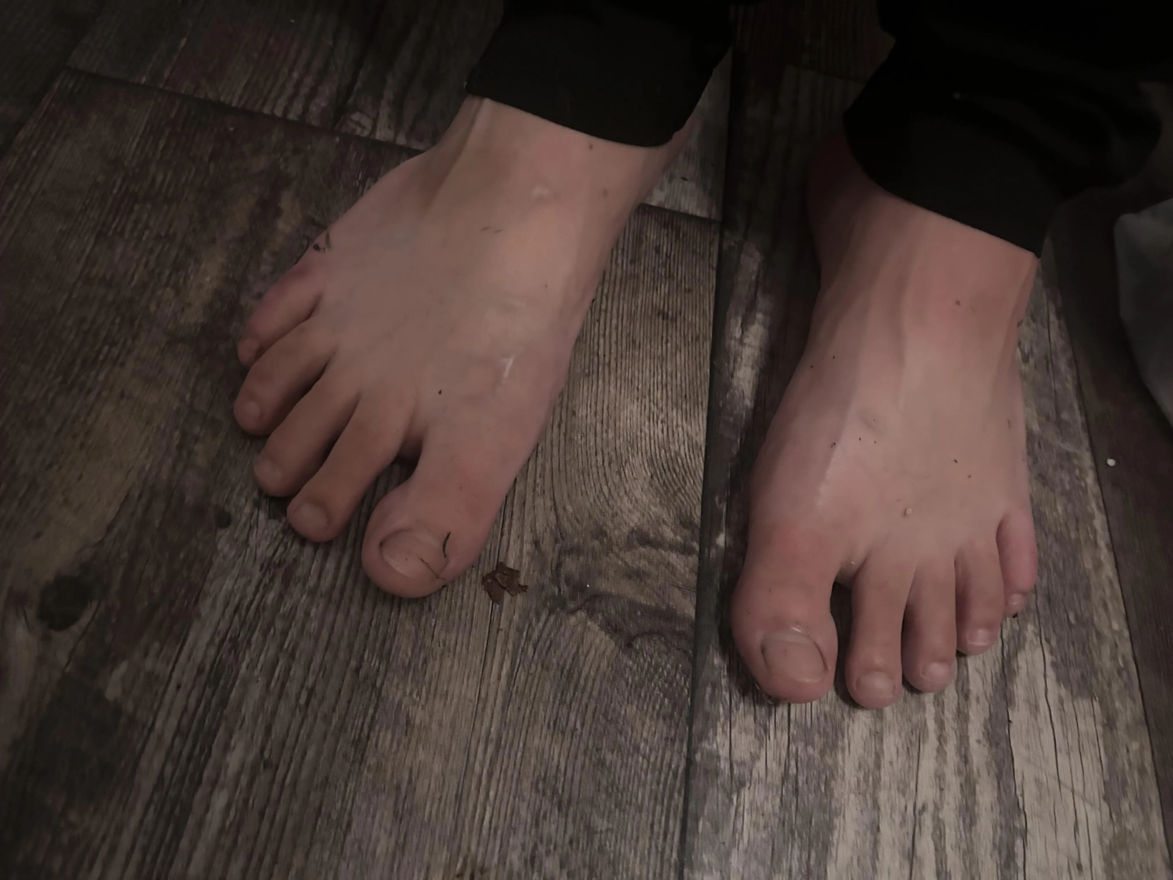 Walking barefoot in the wet yard got these feet dirty