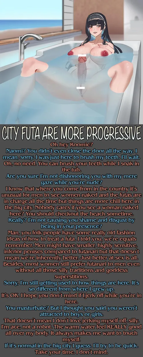 City Futa Are More Progressive (Request) [Masturbation][Asexual][Male POV]