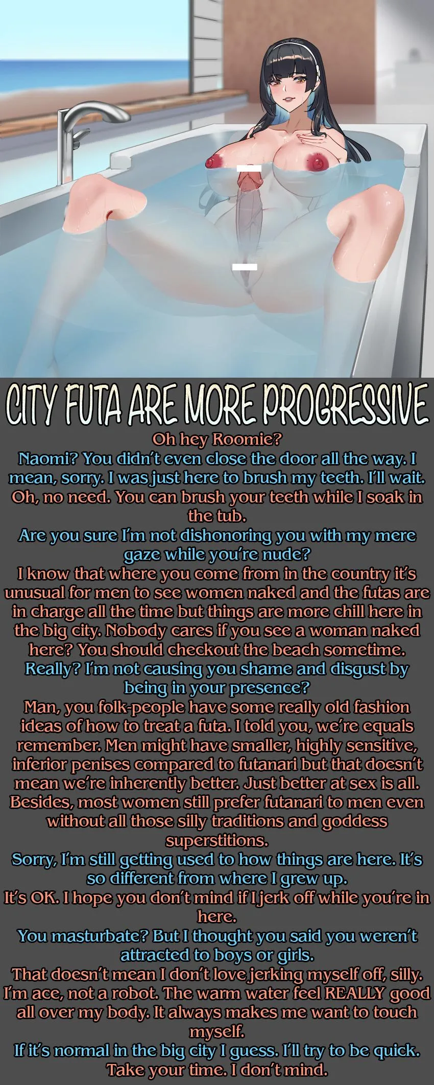 City Futa Are More Progressive (Request) [Masturbation][Asexual][Male POV]