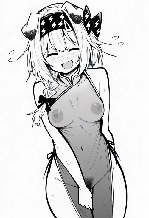 Goldenglow in see through qipao