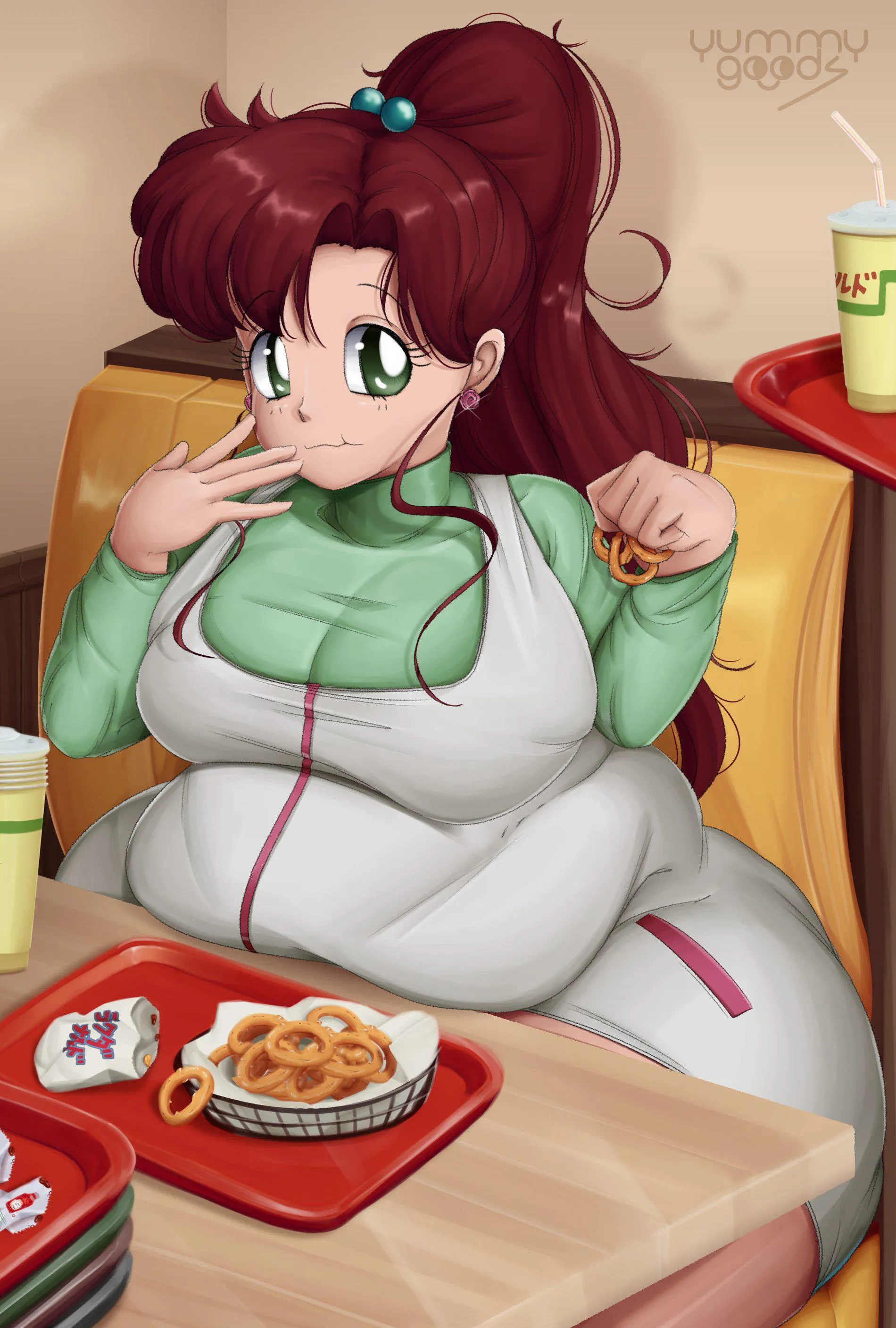 Makoto Enjoying Her Onion Rings (By YummyG00Ds)