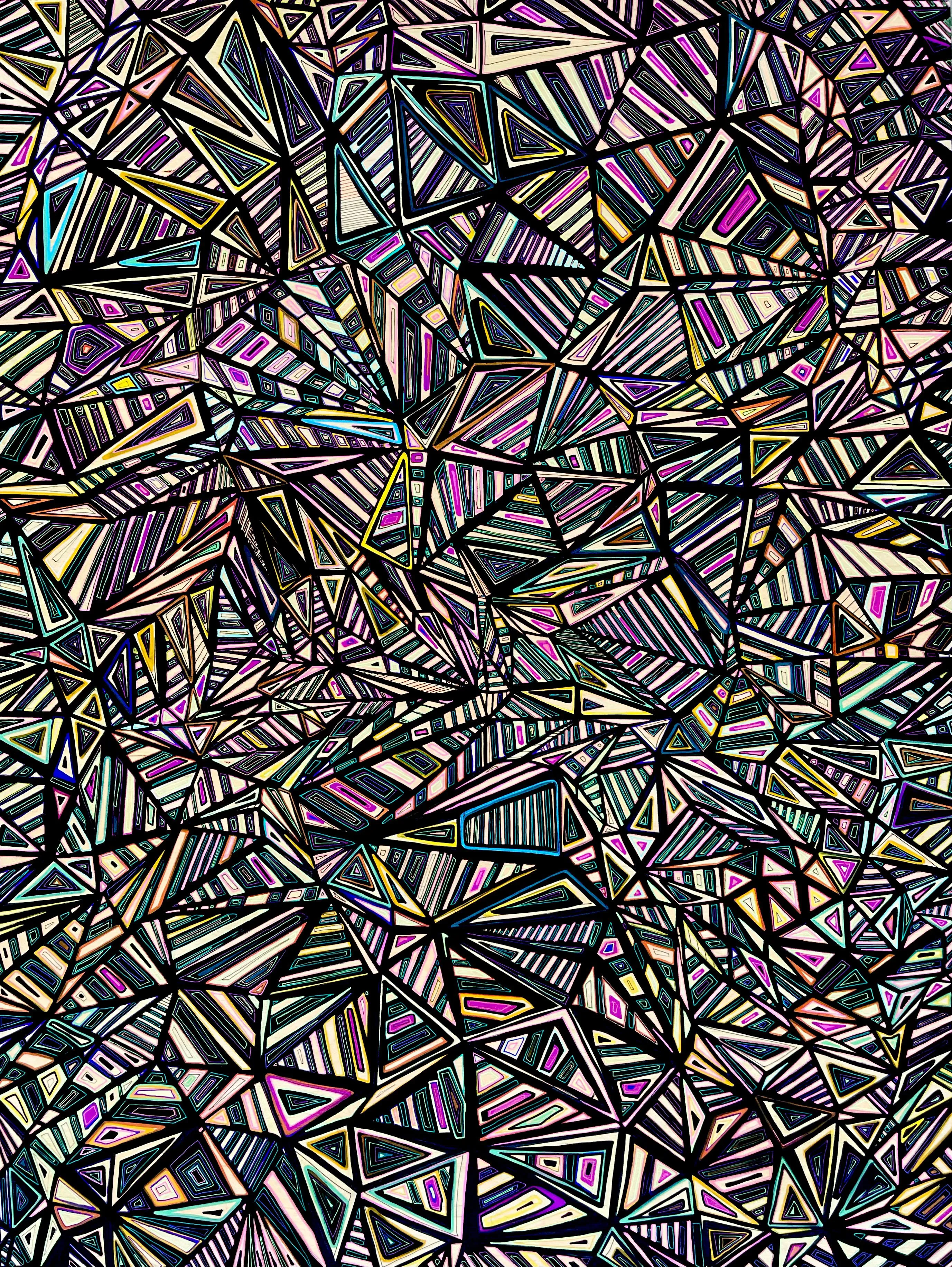 Poison Dart- latest painting, ink and acrylic on wood