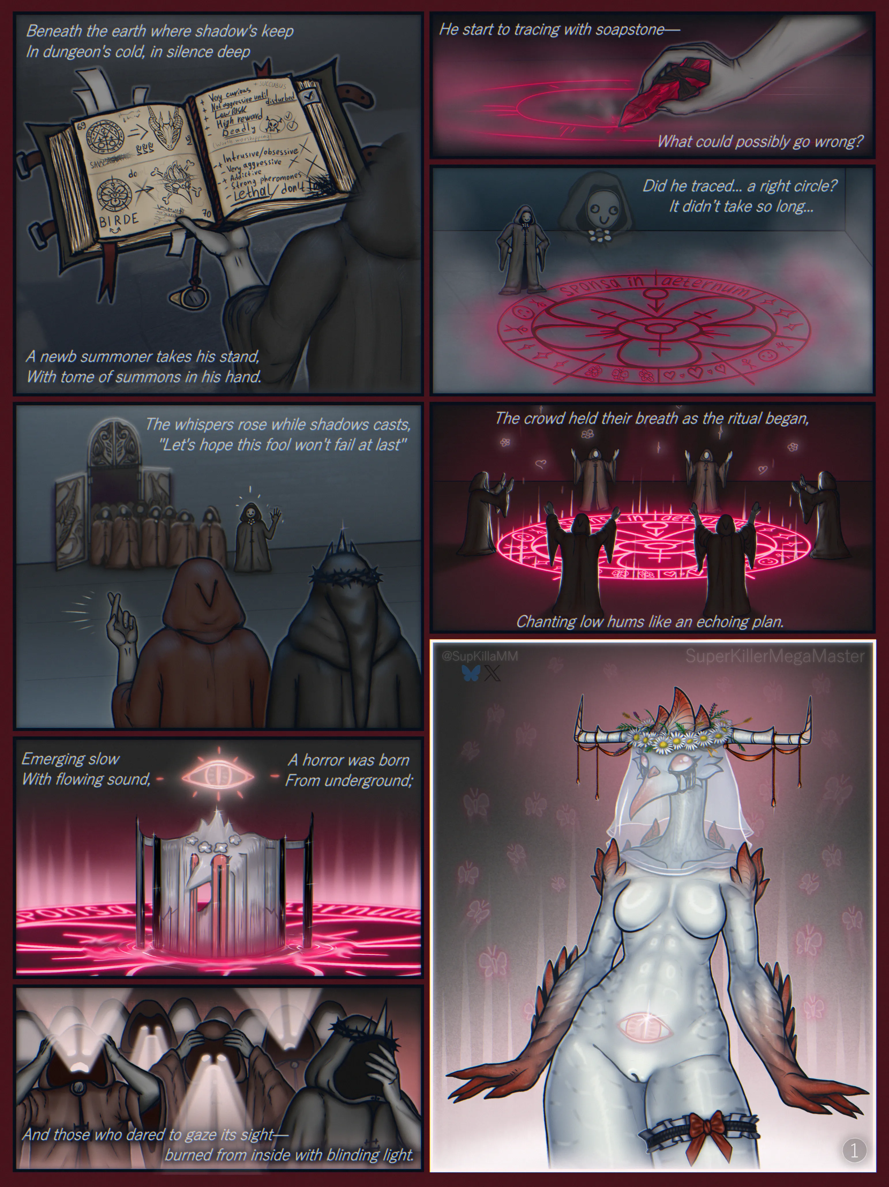 So...  you've been recruited into suspicious group of summoners of some kind... but something's not right here and the instructions are a little bit... unclear... 📖 (by SuperKillerMegaMaster)