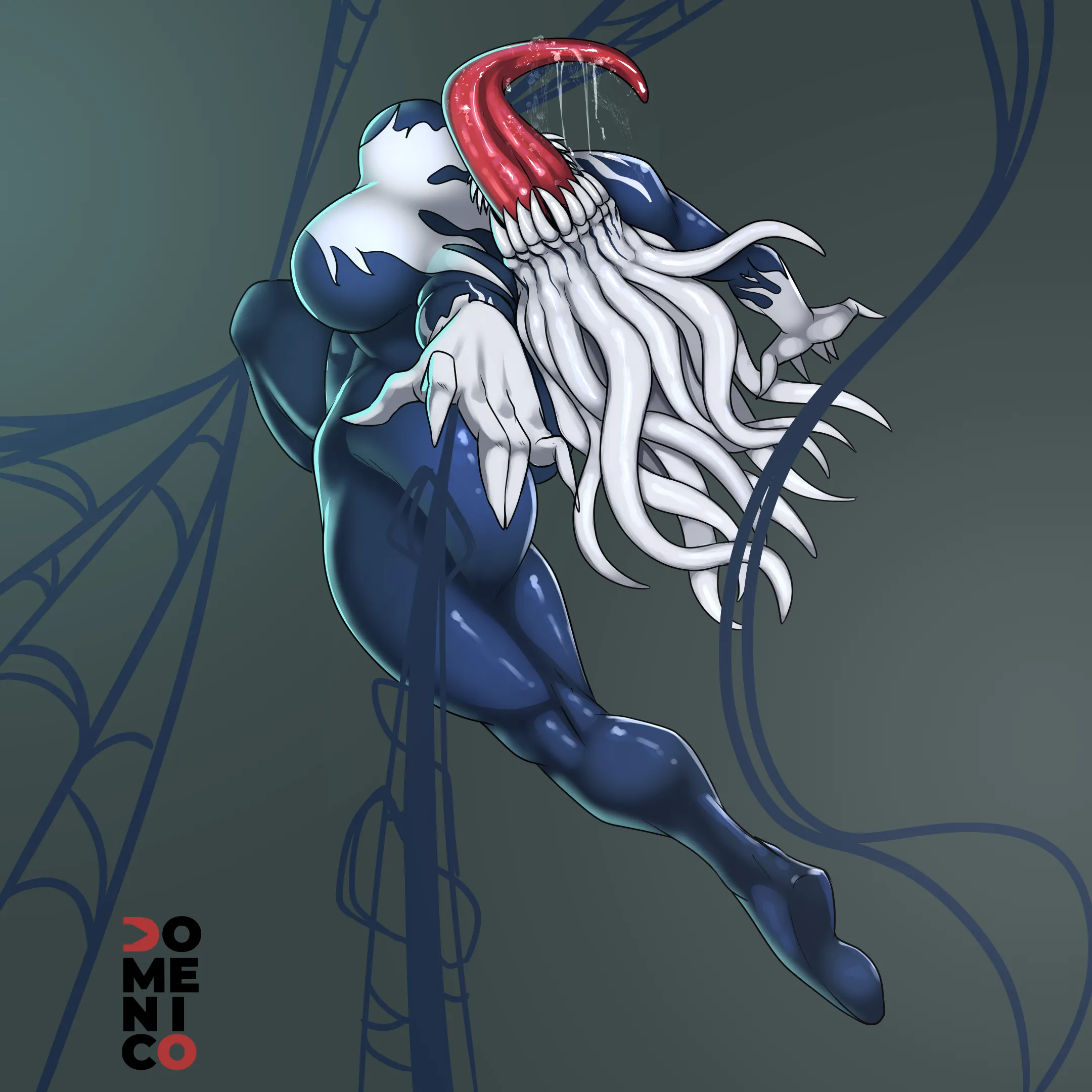 Symbiote blackcat venom fanart by me Domenicoarts
