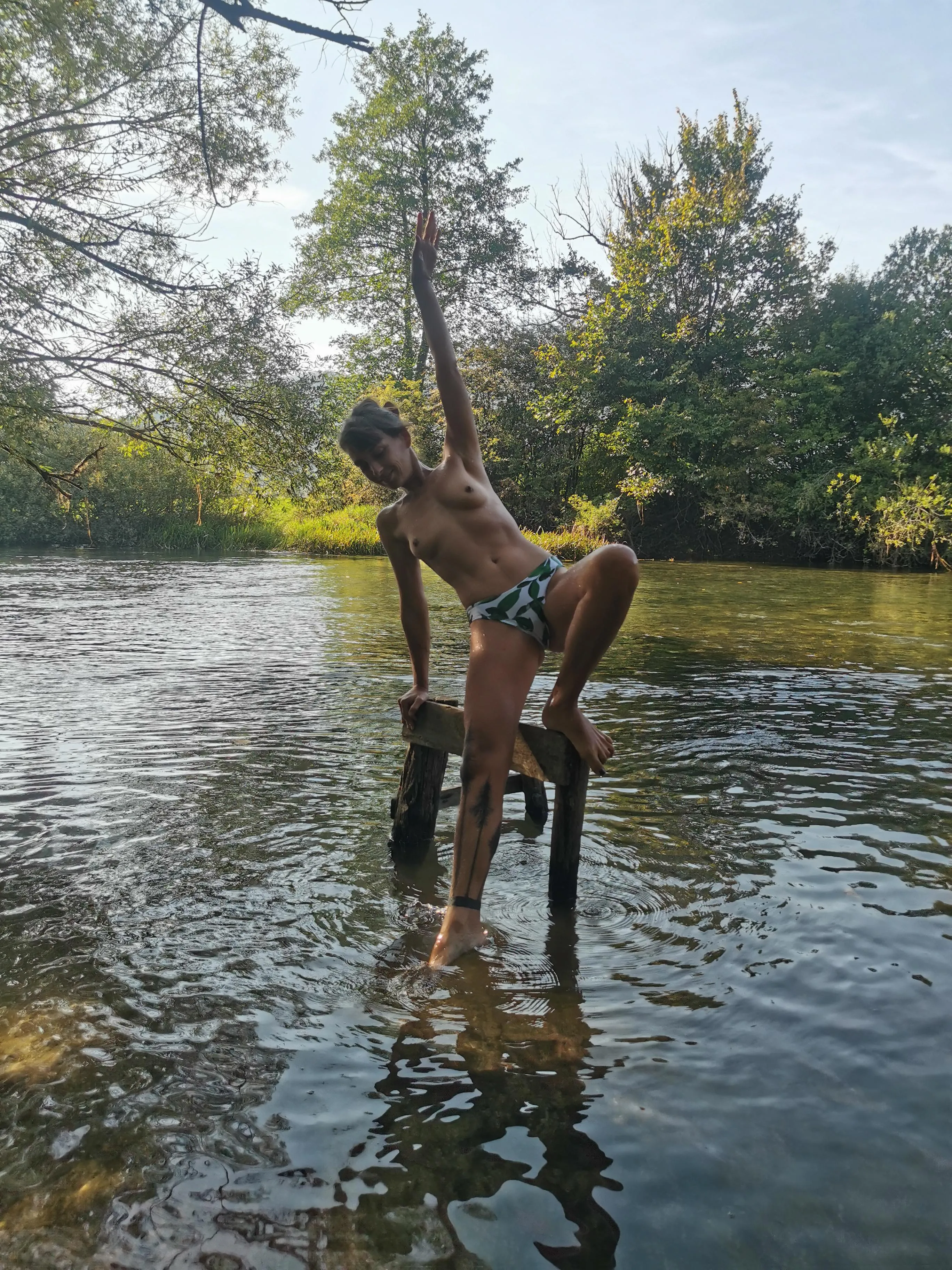 Fun at the river, practicing my balance