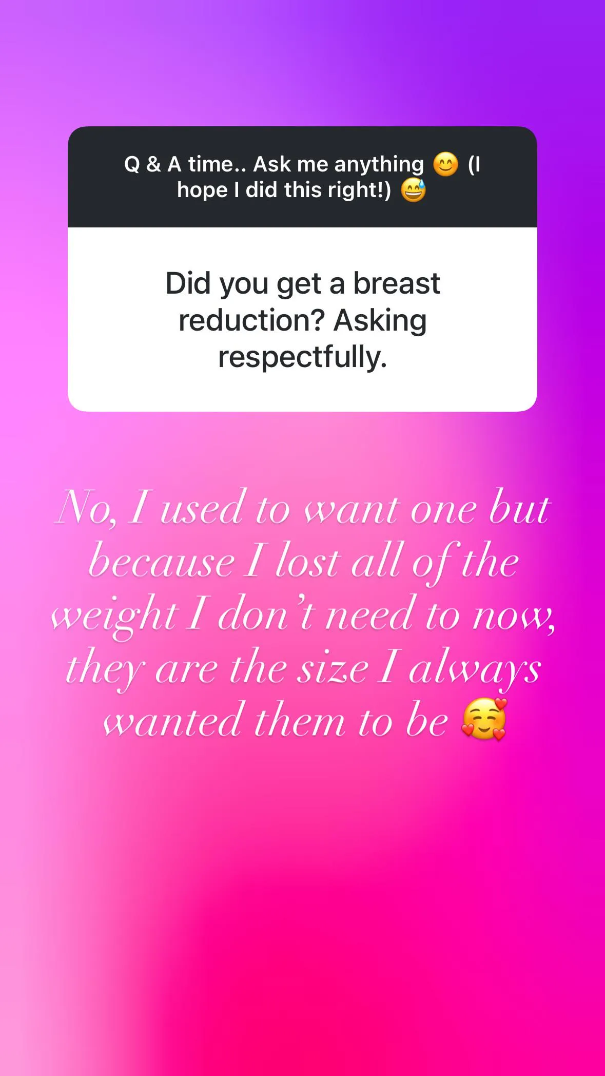 her breast is still natural 🥰