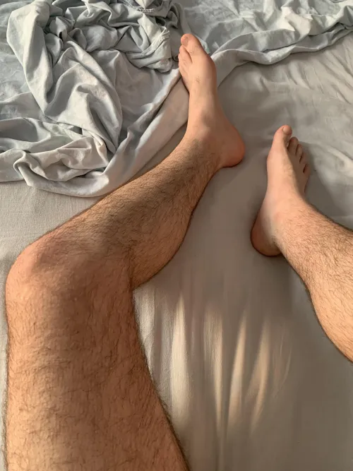 Relaxing on the bed after intense workout