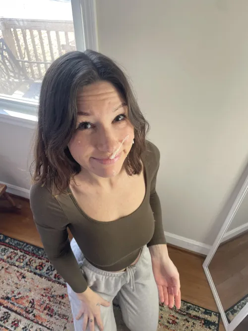 I feel so cute covered in cum