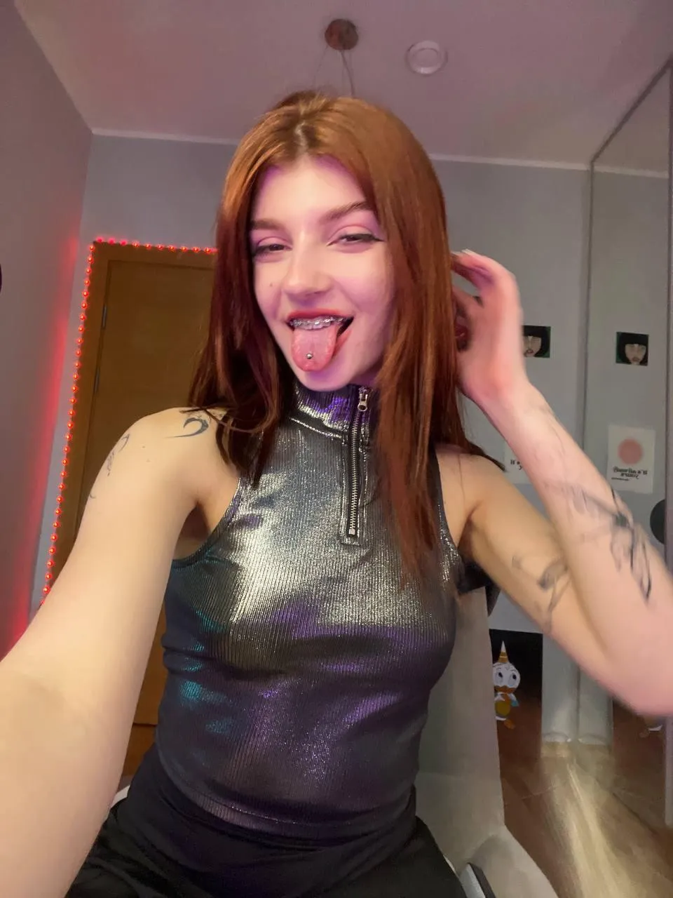 not me showing off my braces and tattoos like it's a personality trait