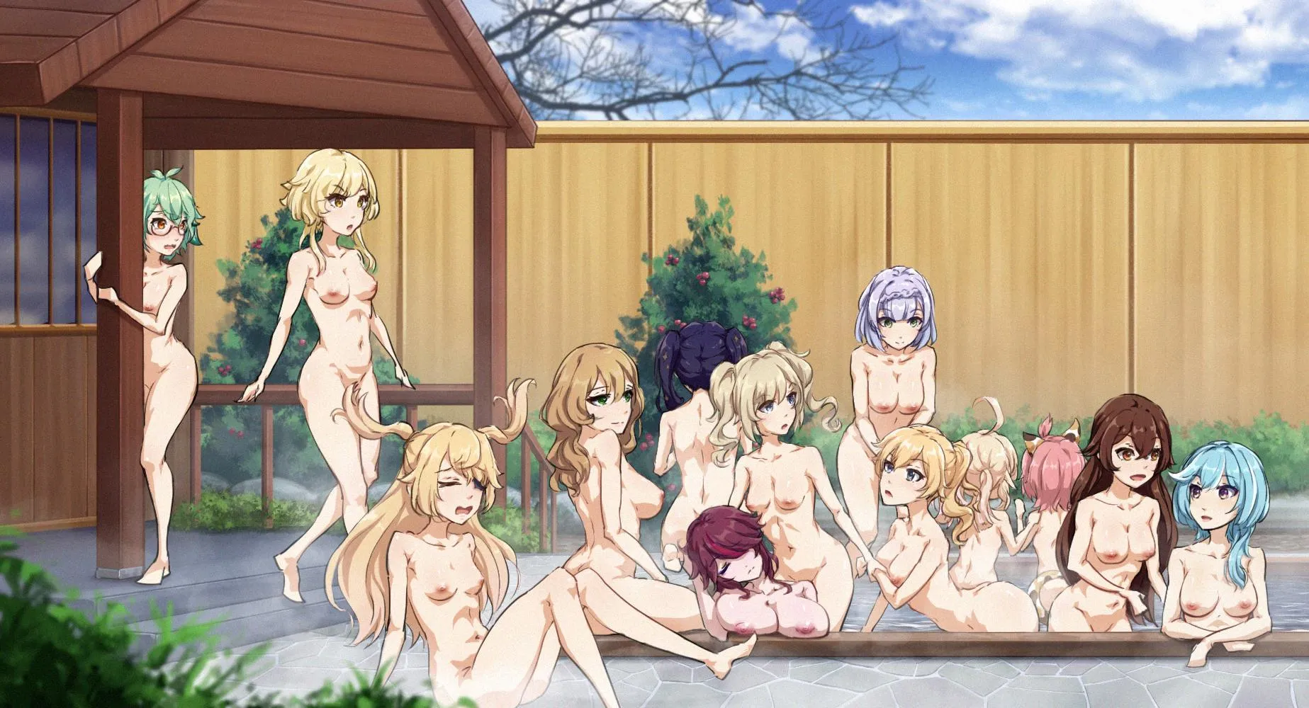 All Mondstadt Girls in the Onsen (unknown)