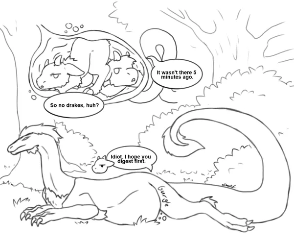 {image} Don't always listen to your friend (art by me) (oral vore)