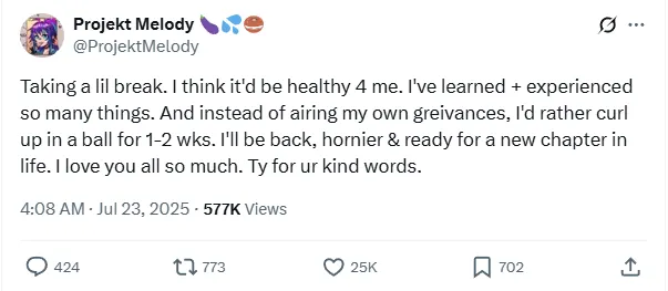 💜Melly taking a break. She be back hornier & ready for plenty of Lewd wholesome chapters🥞