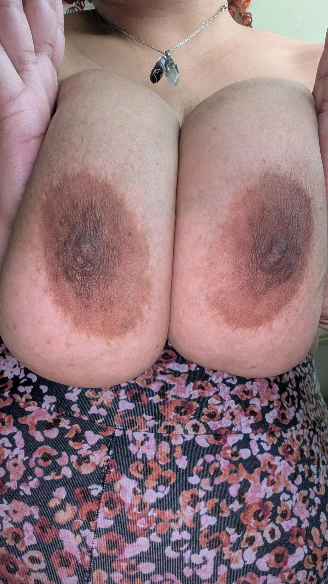 MILF with huge areolas