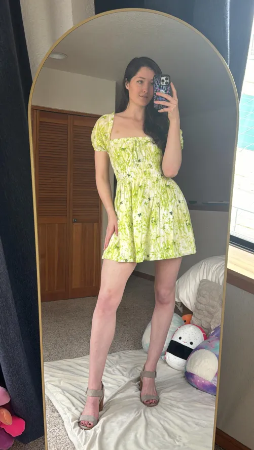 Summer dresses really show my long legs off nicely