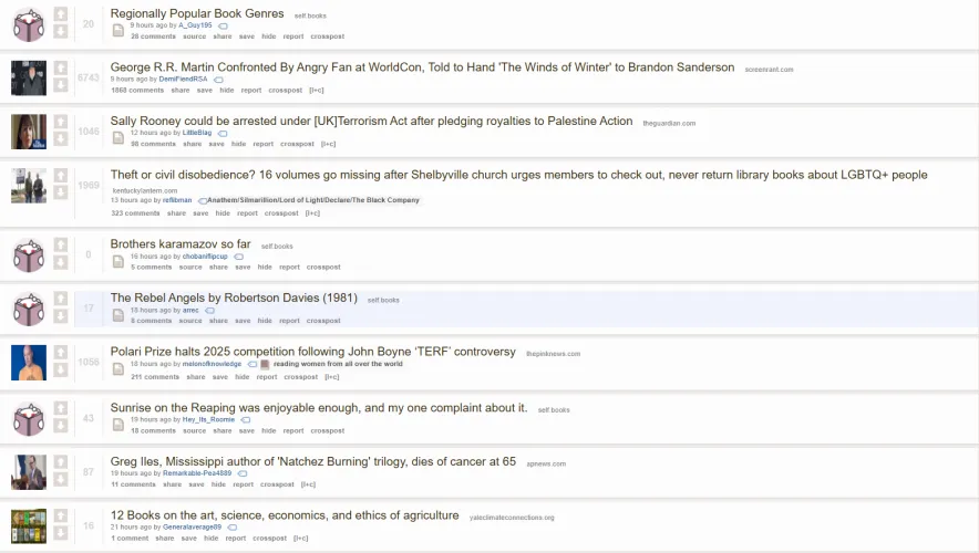 Who would want to discuss mere books on r/booknews?