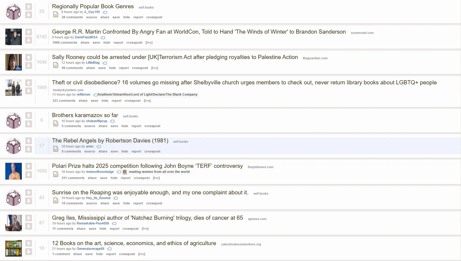 Who would want to discuss mere books on r/booknews?