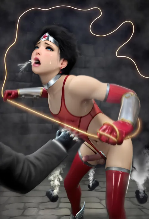 Wonder Warrior, punched in the gut