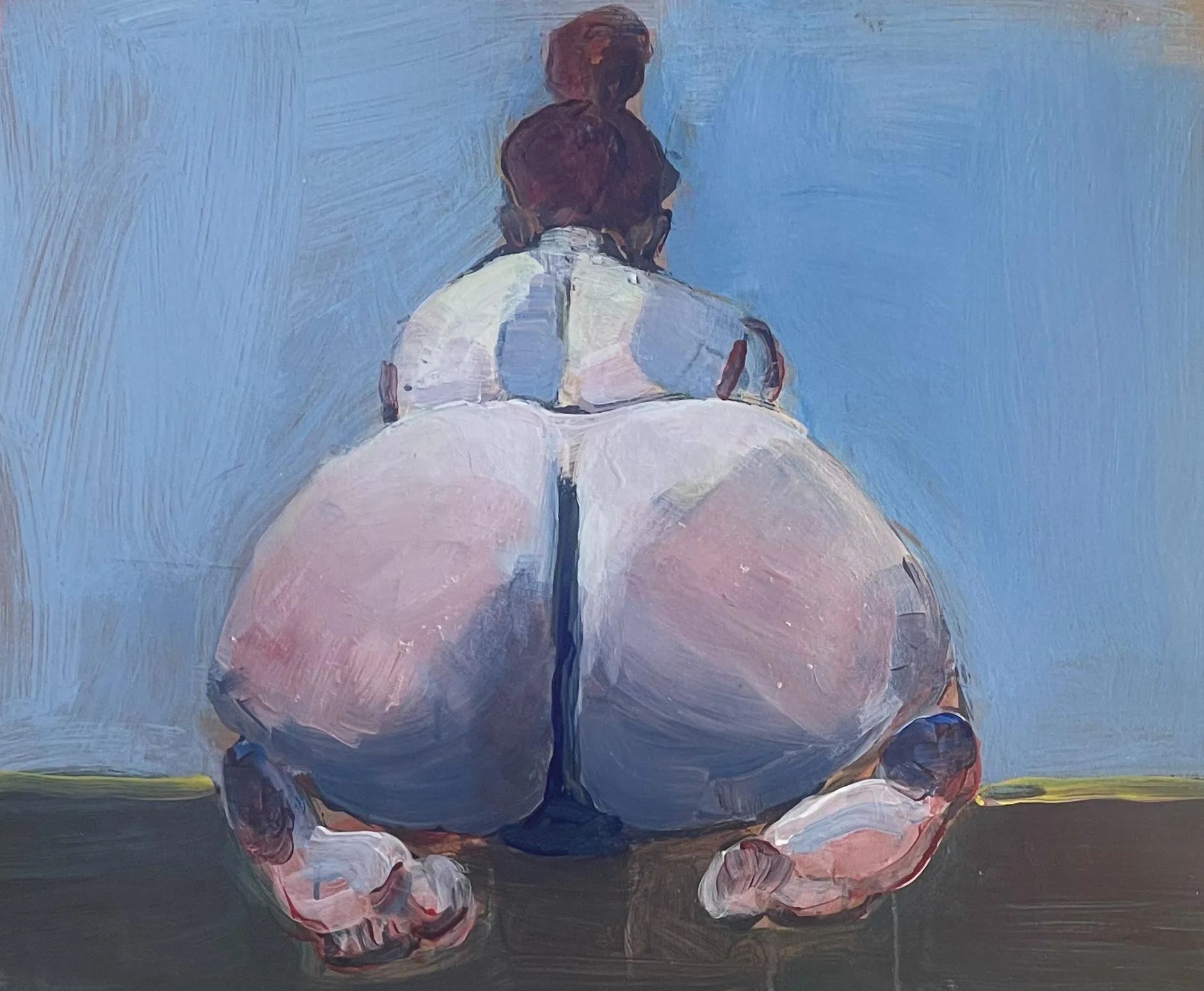 une femme nue agenouillée