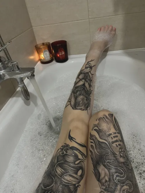 My tired feet love a hot bubble bath