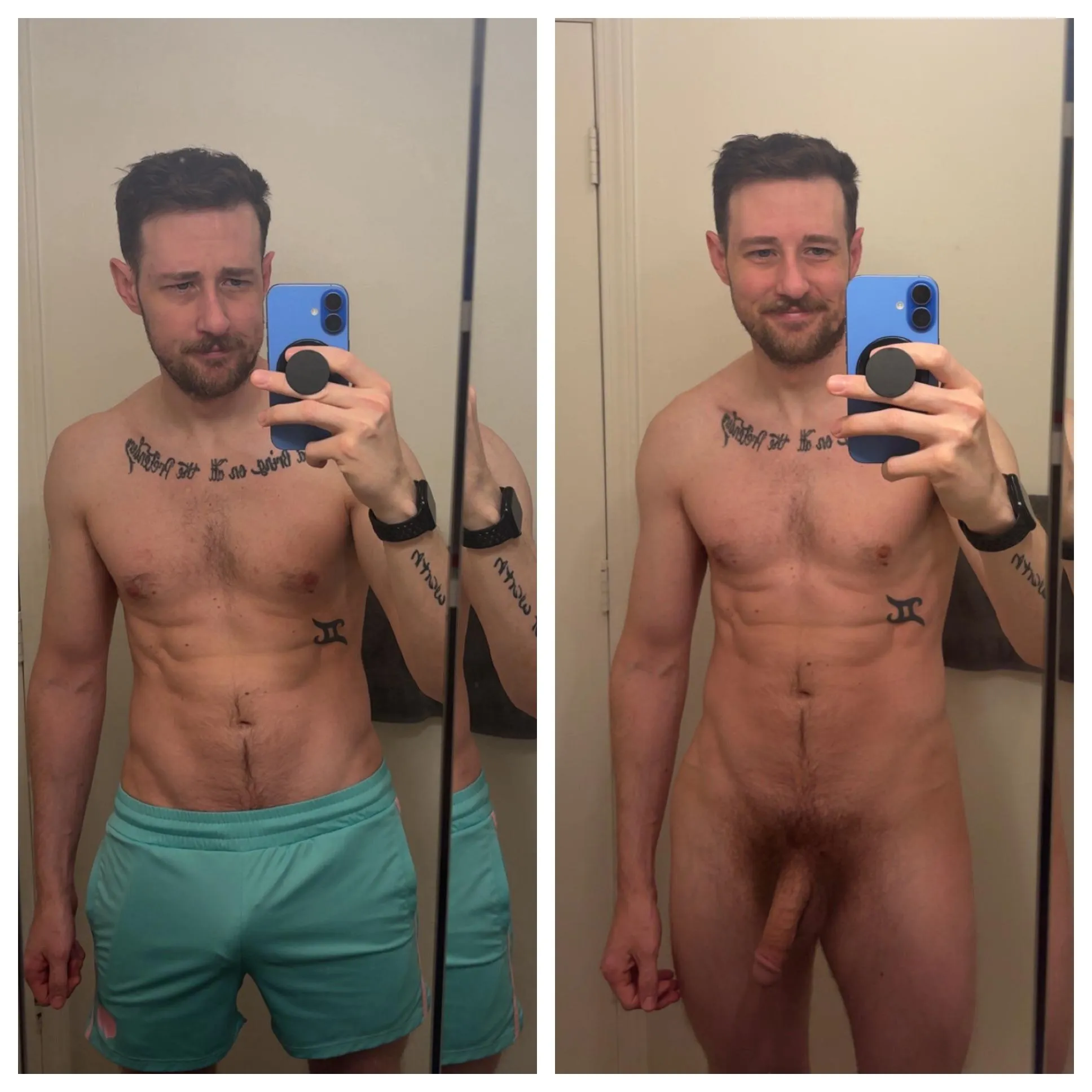 It has the same hang both in and out of my shorts.