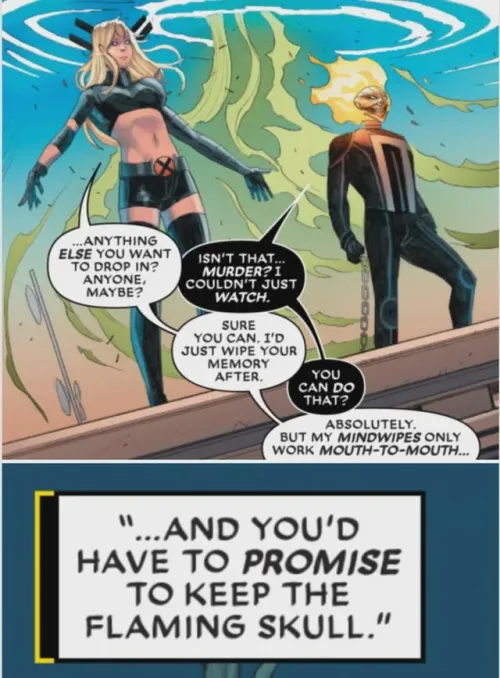 Magik likes her kisses spicy.