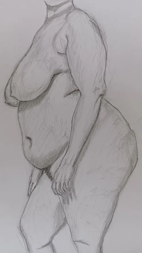 Nude woman anatomy sketch