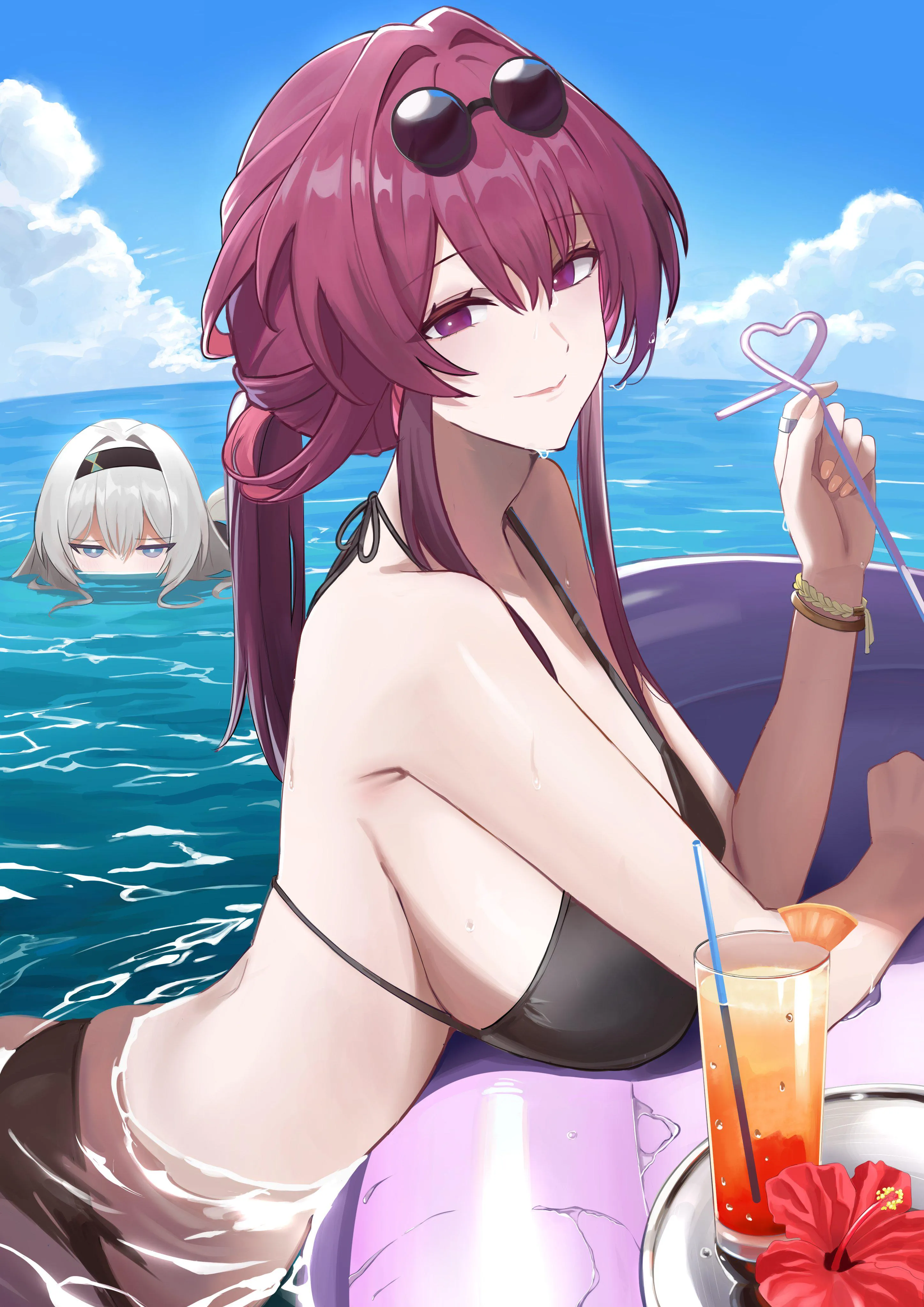 Kafka with drink and Firefly (manji_illust)