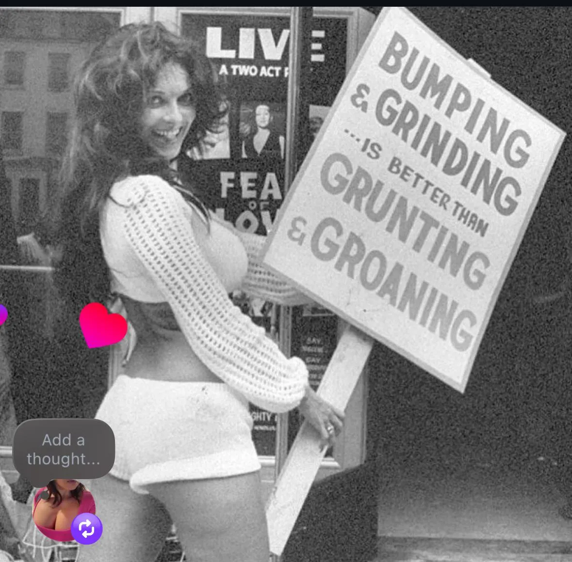 Old school stripper sign