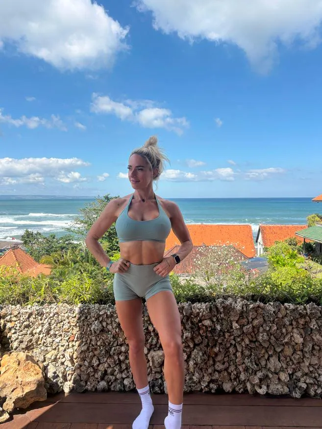 working up a sweat… and giving you a view