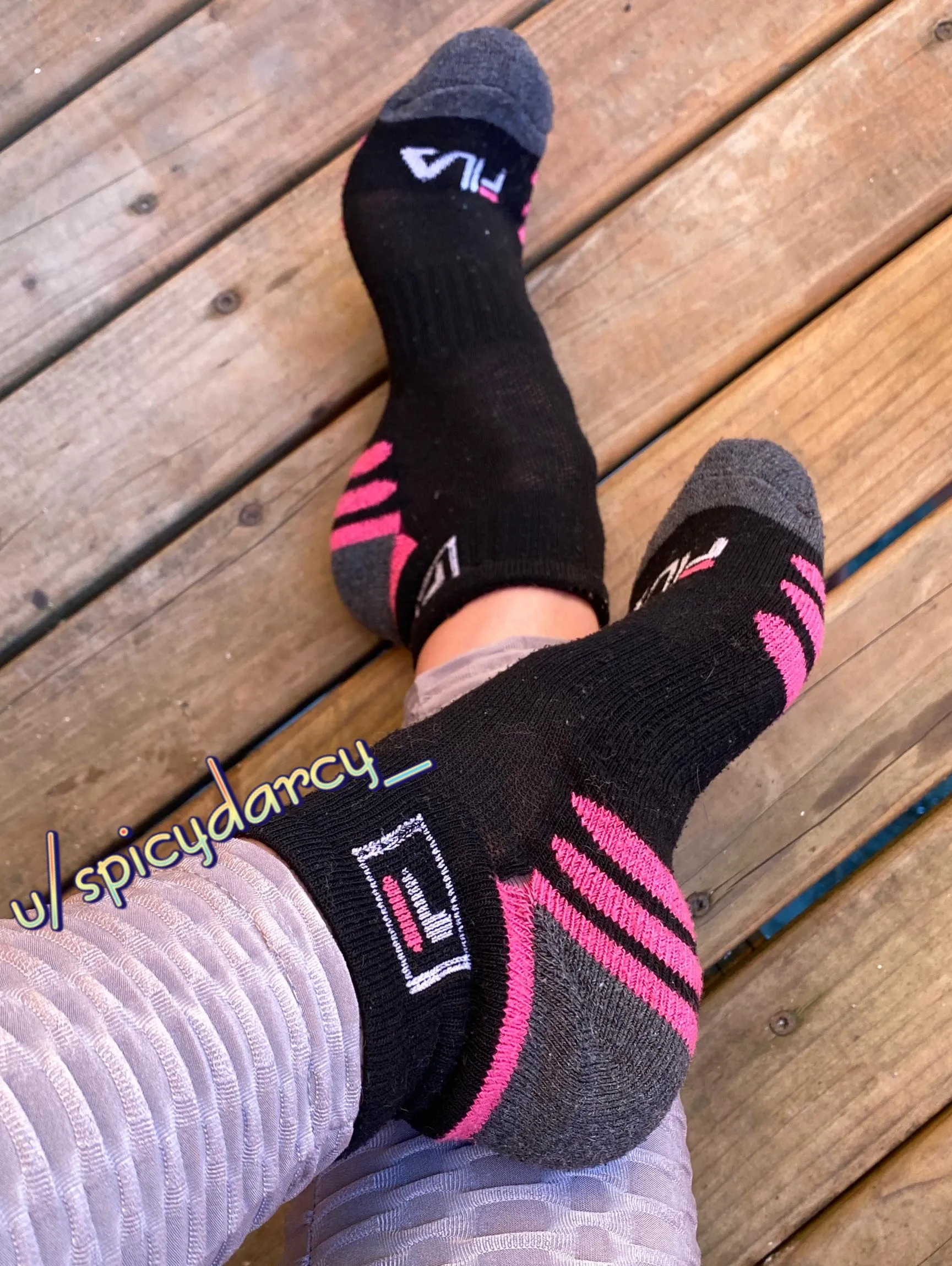 Black socks can be cute too. Here - enjoy my Filas