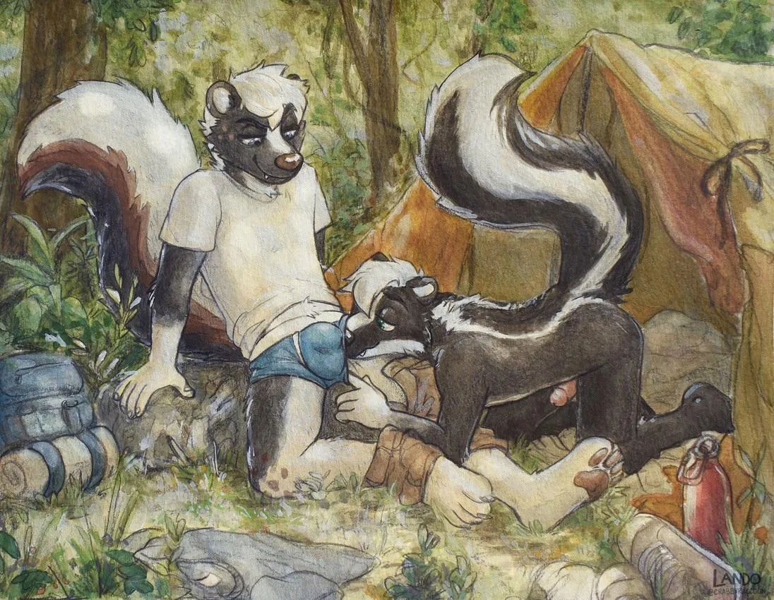 Couple of musky boys on a camping trip (sicklyhypnos)