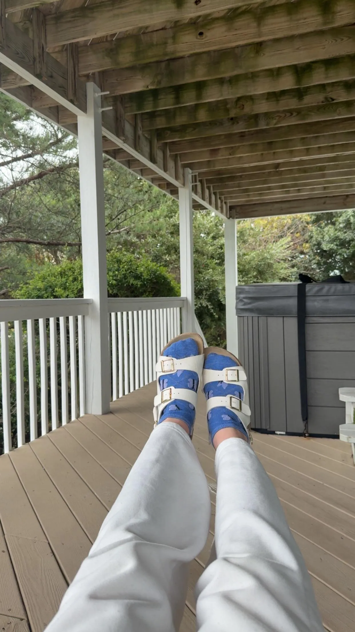 my blue ankle socks with birks🩵☺️