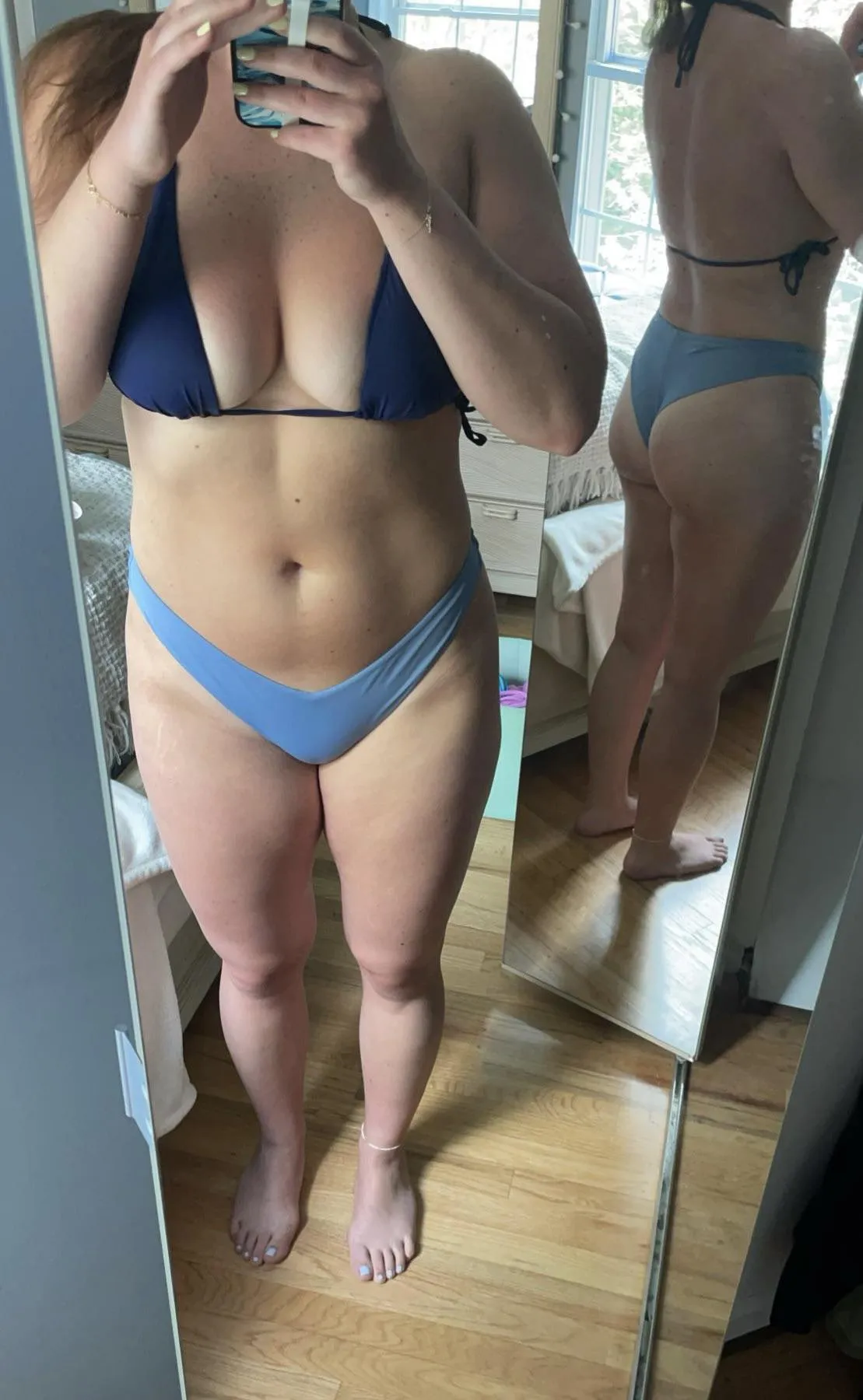 not matching, but still blue…