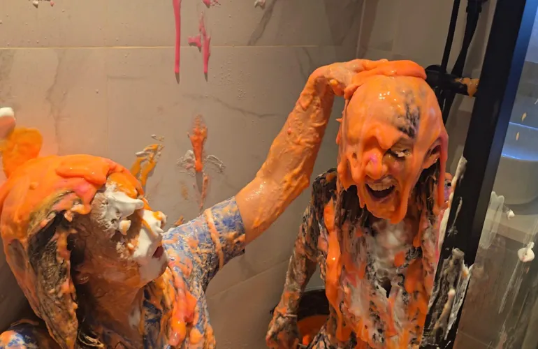 Well we were naughty nurses and didn't complete our paperwork correctly. Our punishment was to be gunged, but what they didn't know, is we love it.