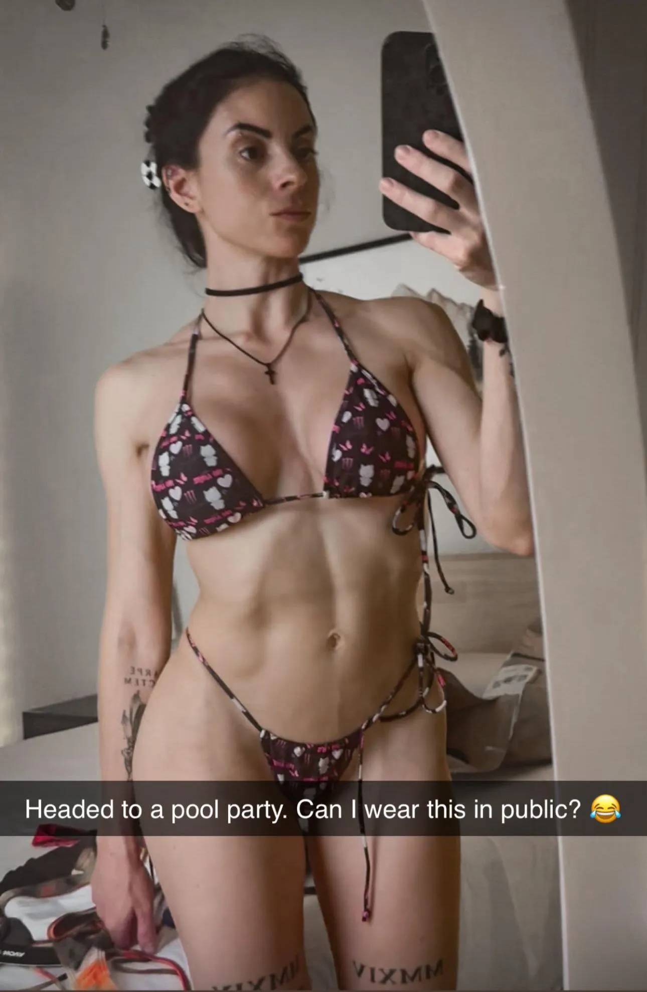 What kinds as nudity for thong bikinis?