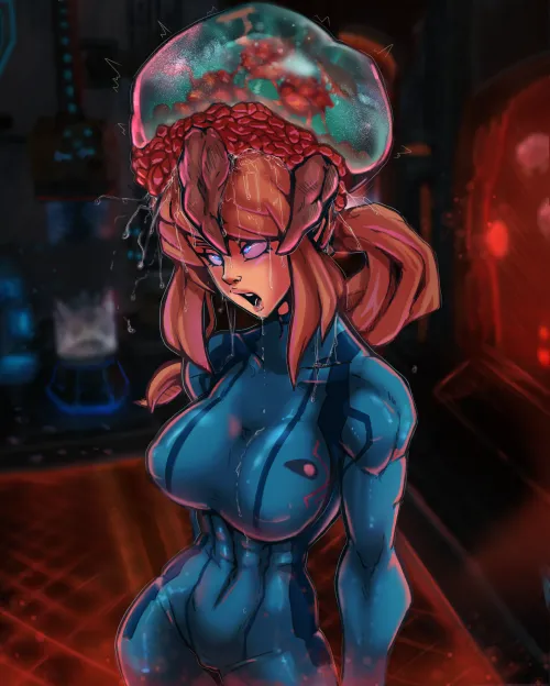 This new metroid subspecies immobilizes its prey by sending waves of pleasure directly into their mind. The strategy seems to be working... (Reliusmax)