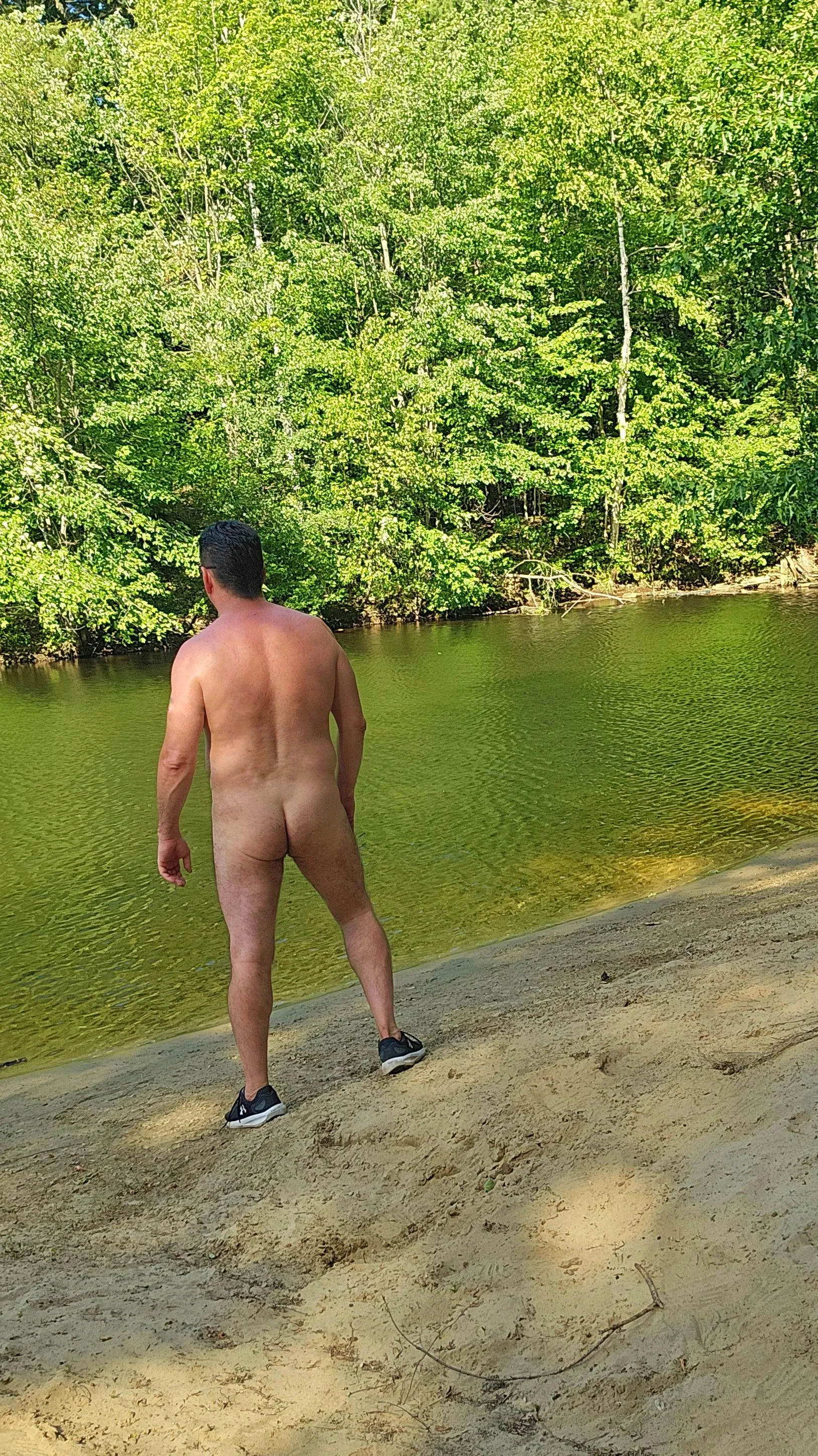 A little skinny dipping after a naked hike