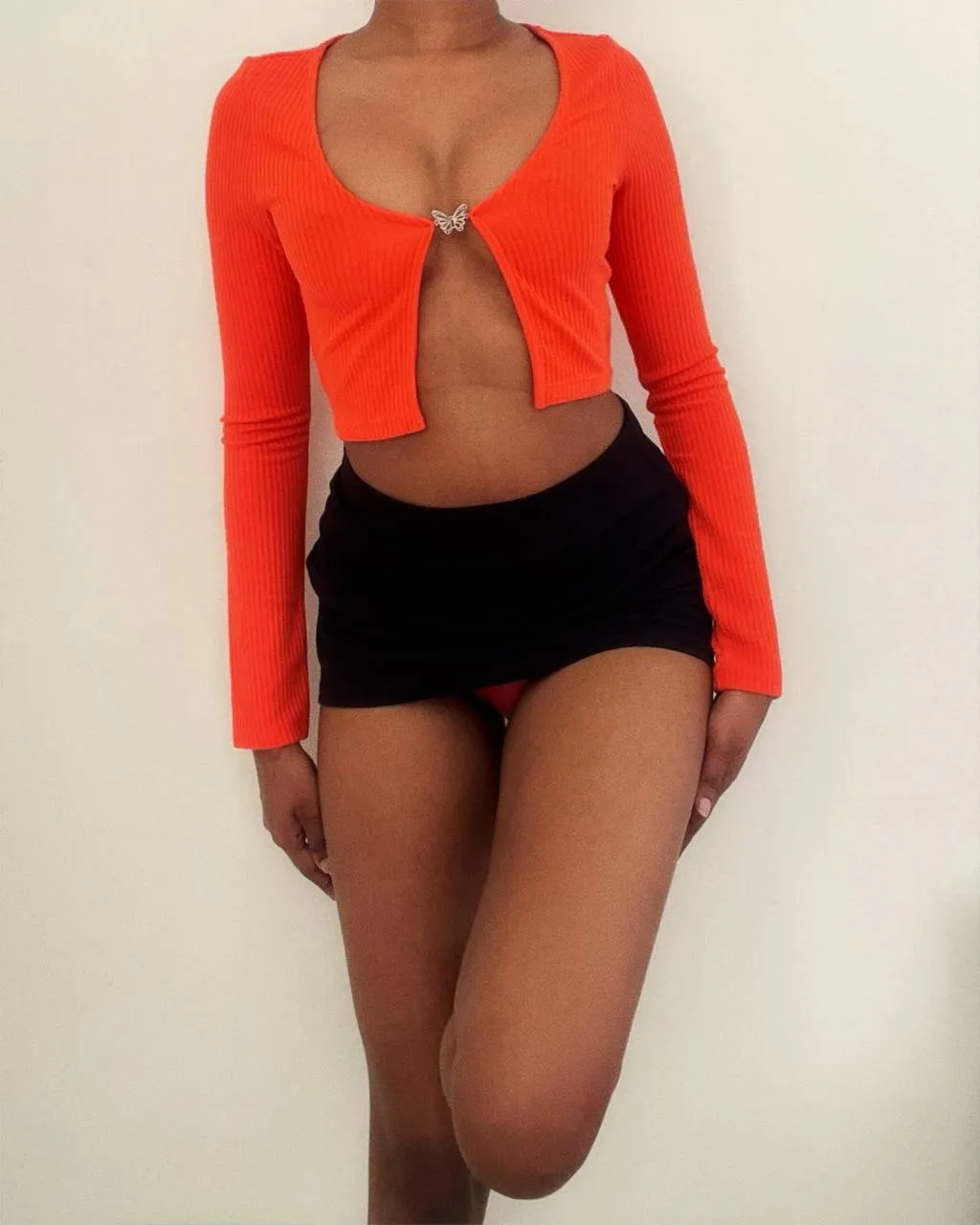 A skirt this short should come with a warning