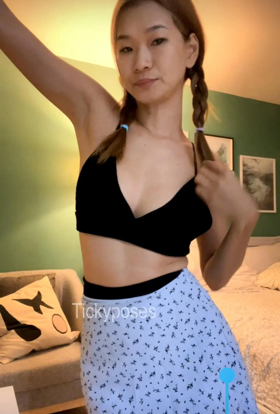 Black top & soft skirt… simple home look  [F]