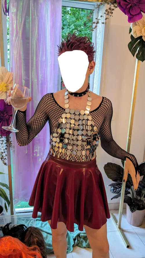 In latex in front of my friends