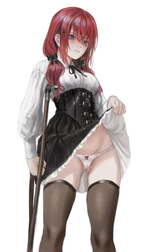 Disgusted Skirt Lift on Crutch [Original]