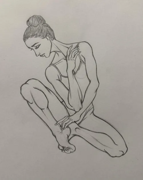 Figure Drawing with Contemplative Gesture